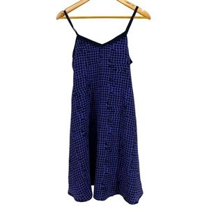 OXMO Black & Purple Polka Dot Pattern Slip Dress Sleeveless Rosabella Dr XS